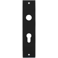 Intersteel renovatieschild rechthoekig 250x55x2mm profielcilindergat 55mm - RVS/mat zwart