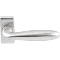 Hardbrass Deurkruk Istanbul op rechthoekig rozet - RVS
