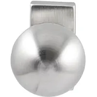 Hardbrass Knopkruk Sfera op rechthoekig rozet - RVS