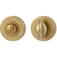 Hardbrass Nika toilet-/badkamersluiting rond 8mm - messing getrommeld