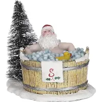 Luville Santa in hot tub l9xw6,5xh6,5 cm kersthuisje