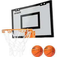 VirtuFit Pro Mini Basketbalbord met 2 Ballen en Pomp - Zwart
