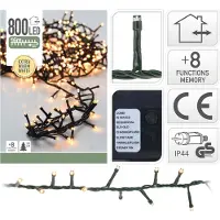 Merkloos Kerstverlichting Cluster 800LED 16mtr Warmwit warmwit Kunststof