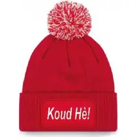Beechfield Muts met pompon #KOUD HE!