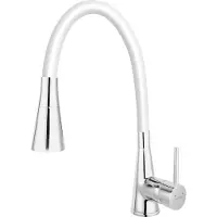Ferro Zumba 2 Keukenkraan - Flexibele Uitloop - Sproeikop - 44 cm - Wit met Chroom