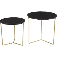 LivingFurn bijzettafel mason /brass 52x52x53 mangohout