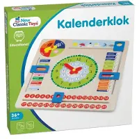 Woet Houten Kalenderklok - Leer Klokkijken - Leerklok - Weet jij welke dag het is? Hoe laat is het? Schijnt de zon? - Dagen, Maanden, Seizoenen & Weer - Educatief Speelgoed - Vanaf 3 Jaar