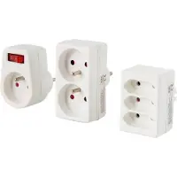 Exin Penaarde verloopstekker | | Drie stuks (Set, Schakelaar, Wit)