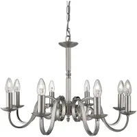 Searchlight Landelijke kroonluchter Richmond 8-lichts 65cm mat zilver