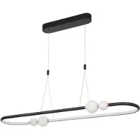 Lyora Hanglamp Celia zwart met wit ovaal