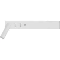 Nova Luce Bedlampje Vida links wit met usb