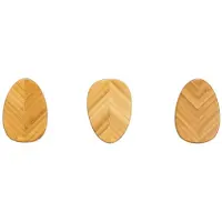 Furniteam Set van 3 kledinghaken Leaf | bamboe naturel 5.1x4.7x7.5x4.7 cm wandplanken en -haken | NADUVI