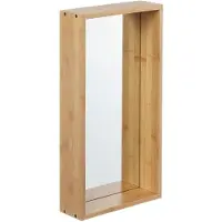 Furniteam Wandkubus met spiegel Avery | bamboe naturel 50x26x9 cm wandspiegels | NADUVI