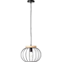Brilliant Sorana pendellamp, 1 lichtpunt, zwart/houtkleur