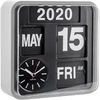 Karlsson Klok Mini Flip Silver Casing Black Dial 24,5 x 24,5 cm