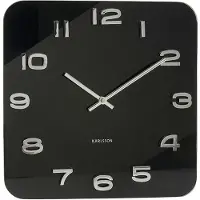 Karlsson Klok Vintage Black Glass 35 x 35 cm