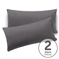 Blumtal - Set Van 2 Kussenslopen - Superzachte Premium Jersey Kussenhoes - 100% Katoen - 40 x 80 cm - Grijs
