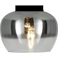 Groenovatie Smoke Glazen Plafondlamp - Zwart - E27 Fitting - ⌀30x18 cm