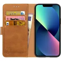Rosso Element Apple iPhone 13 Mini Book Cover Hoesje Lichtbruin