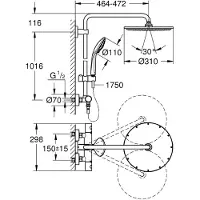 GROHE Euphoria XXL 310 Douchesysteem (1000 Cosmo M) - Hard graphite (antraciet glanzend)
