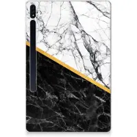 B2Ctelecom Samsung Galaxy Tab S7 Plus | S8 Plus Tablet Back Cover Marmer Wit Zwart - Origineel Cadeau Man