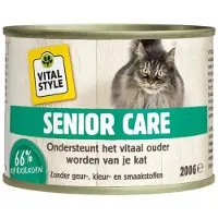 VITALstyle 12x Kattenvoer Blik Senior 200 Gr