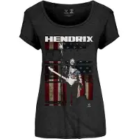 Jimi Hendrix Femmes Drapeau de la paix Scoop T-shirt: Grand