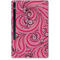 B2Ctelecom Samsung Galaxy Tab S7 Plus | S8 Plus Tablethoes Swirl Pink