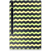 B2Ctelecom Samsung Galaxy Tab S7 Plus | S8 Plus Hippe Hoes Waves Yellow