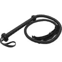 O-products Gevlochten single tail zweep kunstleer - 150 cm - zwart