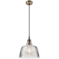 Euluna Glazen hanglamp Leana, dimbaar, helder / transparant, Woon-/ Eetkamer, Glas, hanglamp