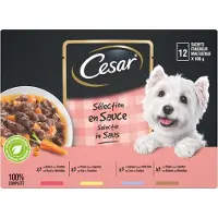 Cesar Hondenvoer - Mix Selectie in Saus - Maaltijdzakjes - 48x100g