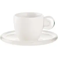 Guzzini Gocce Set van 2 Espressokop & -schotel - Transparant