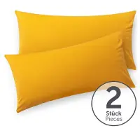 Blumtal - Set Van 2 Kussenslopen - Superzachte Premium Jersey Kussenhoes - 100% Katoen - 40 x 80 cm - Geel