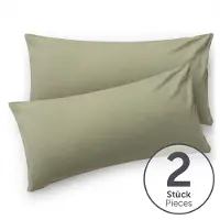 Blumtal - Set Van 2 Kussenslopen - Superzachte Premium Jersey Kussenhoes - 100% Katoen - 40 x 80 cm - Olijfgroen