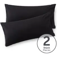 Blumtal - Set Van 2 Kussenslopen - Superzachte Premium Jersey Kussenhoes - 100% Katoen - 40 x 60 cm - Zwart