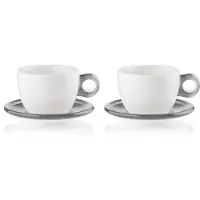 Fratelli Guzzini Guzzini Gocce Kop en Schotel - 2 stuks grijs