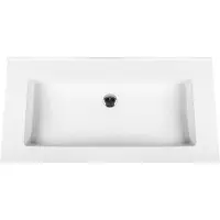 Bally Beta Solid Surface Enkele Wastafel 60cm Zonder Kraangat Acryl Wit