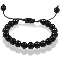Memphis Verstelbare kralen armband Zwart Onyx 8mm