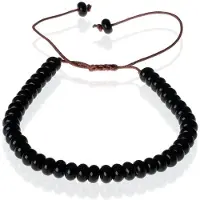 TJ Tom Jaxon Tom Jaxon kralen armband Onyx Natuursteen Verstelbaar Zwart