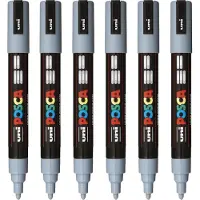 Uni-Ball Verfstift Posca PC5M medium grijs | 6 stuks