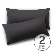 Blumtal - Set Van 2 Kussenslopen - Superzachte Premium Jersey Kussenhoes - 100% Katoen - 40 x 60 cm - Antraciet