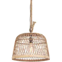 QAZQA Smart landelijke hanglamp rotan incl. Wifi G125 lichtbron - Calamus