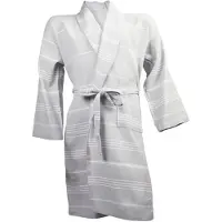 The One Towelling Hamam Badjas Licht Grijs - S/M