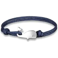 LGT JWLS Parachute koord armband LGT Jewels Walvis Anker Navy Blauw