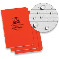 Rite in the rain Stapled Notebooks OR71FX-M, 3 1/4" x 4 5/8", Orange, set van 3 notitieboekjes