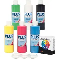 Plus Color Acrylverf - Verf - Color School - Set Primaire Kleuren 6x250 ml