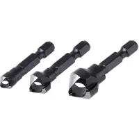 Wolfcraft - Verzinkboor Set - 3 Verzinkboren Ø 8 , 12 , 16 mm - Zeskantschacht - 4375000