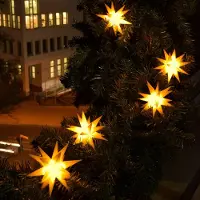 Sterntaler LED lichtketting met 9 sterren voor buiten, geel Sterne, geel / oranje, Kunststof
