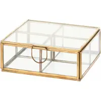 Riverdale Glazen opberg / theedoos goud 15cm